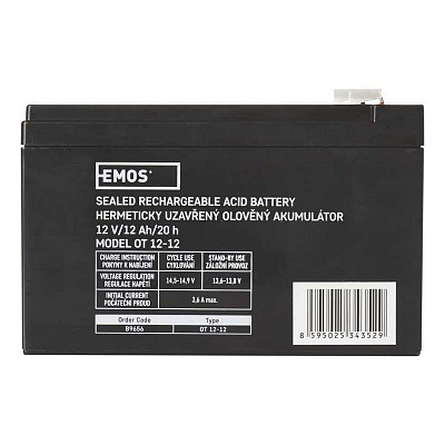 Аккумуляторная батарея Emos B9656 (12V 12AH FAST.6.3 MM)