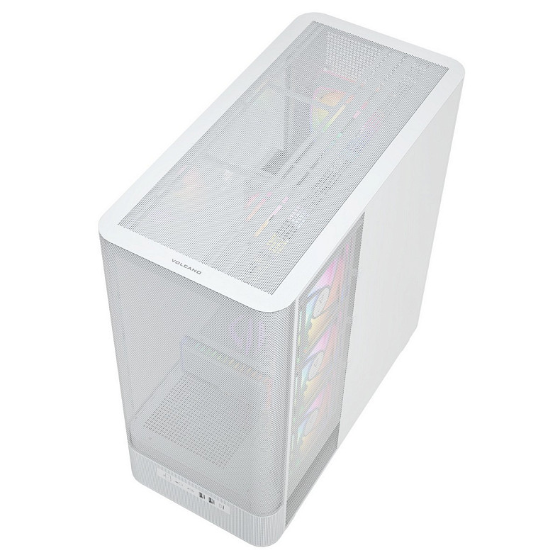 Корпус Modecom VOLCANO AQ400 ARGB MIDI SIDE LCD 6,2”, 4x120mm fans WHITE без БЖ ATX