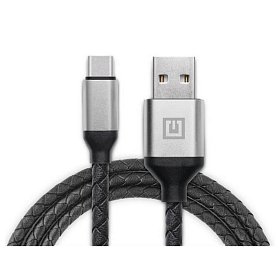 Кабель REAL-EL Premium Leather USB-USB Type C 1m, Black (EL123500049)