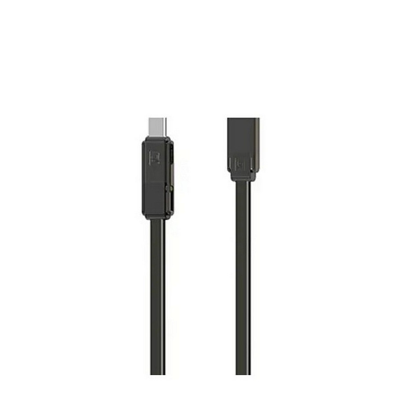 Кабель Remax RC-070th Gplex Lightning/microUSB/Type-C, 1м Dark Grey (6954851267225)