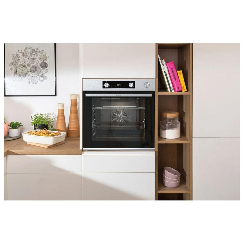 Духовой шкаф Gorenje электрический, 77л, A+, пар, дисплей, нерж.