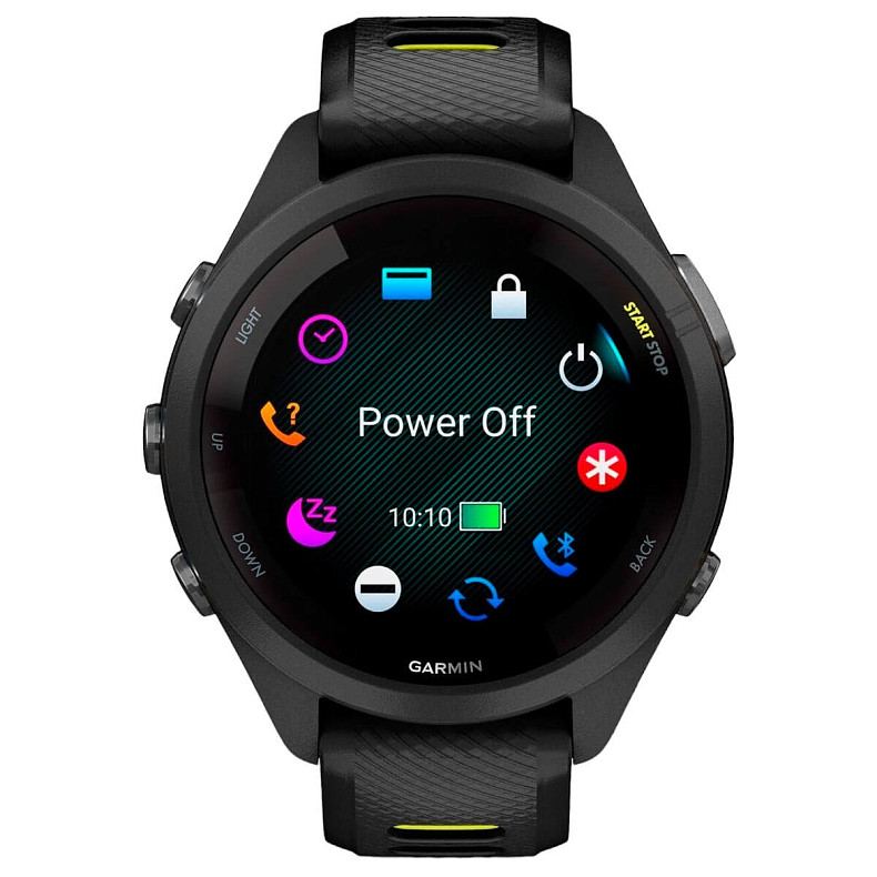 Спортивний годинник GARMIN Forerunner 265S Black Bezel and Case with Black/Amp Yellow Silicone Band