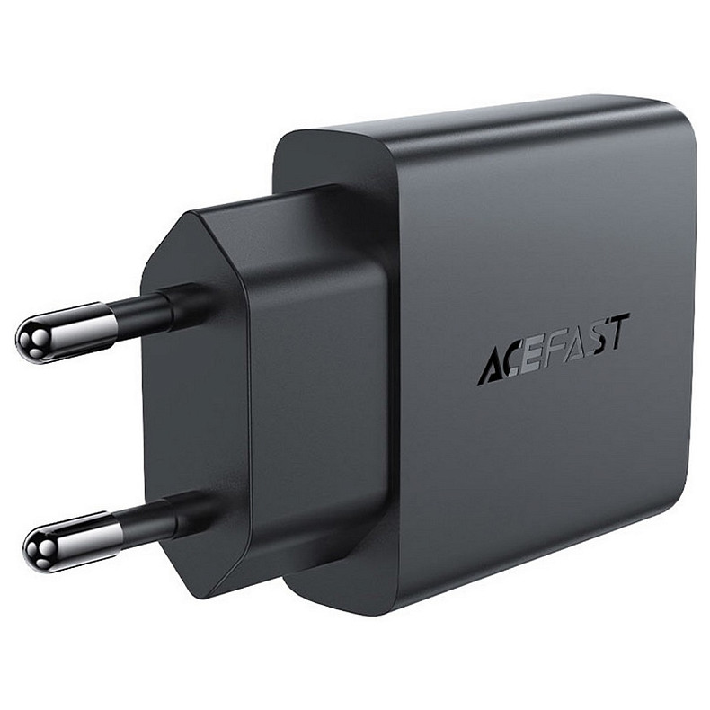 Зарядний пристрій 2xUSB 30W (USB-C+USB-A) Gan A69 ultra-thin Fast Charger Black Acefast