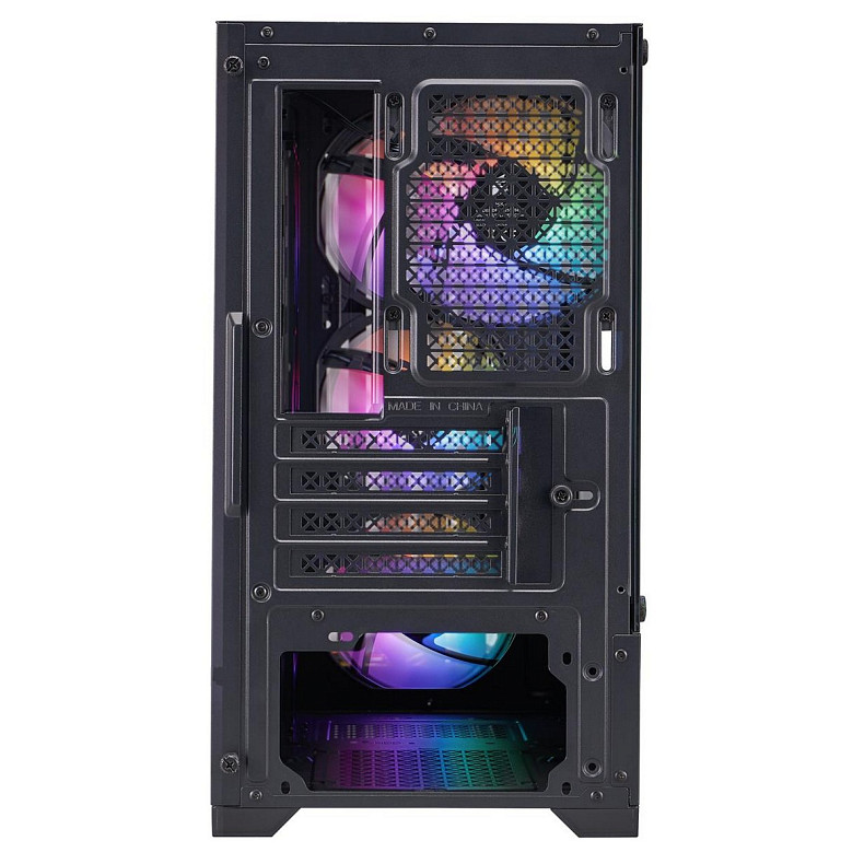 Корпус 1stPlayer H2-BK-4F7 Black без БП