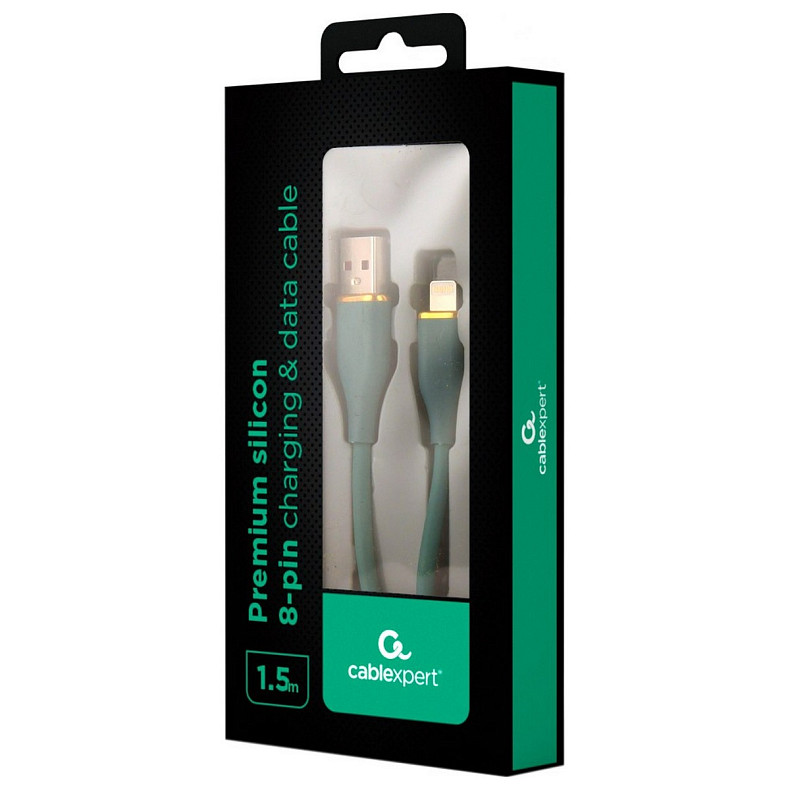 Кабель Cablexpert USB - Lightning (M/M), 2.1A, 1.5м, Green (CC-USB2S-AM8PM-1.5M-G)