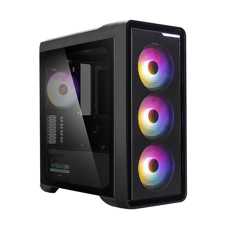 Корпус Zalman M3 Plus RGB, без БП, 1xUSB3.0, 2xUSB2.0, 4x120mm RGB fan, TG Side Panel, mATX, черный