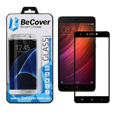 Защитное стекло BeCover для Xiaomi Redmi Note 4X Black (701166)