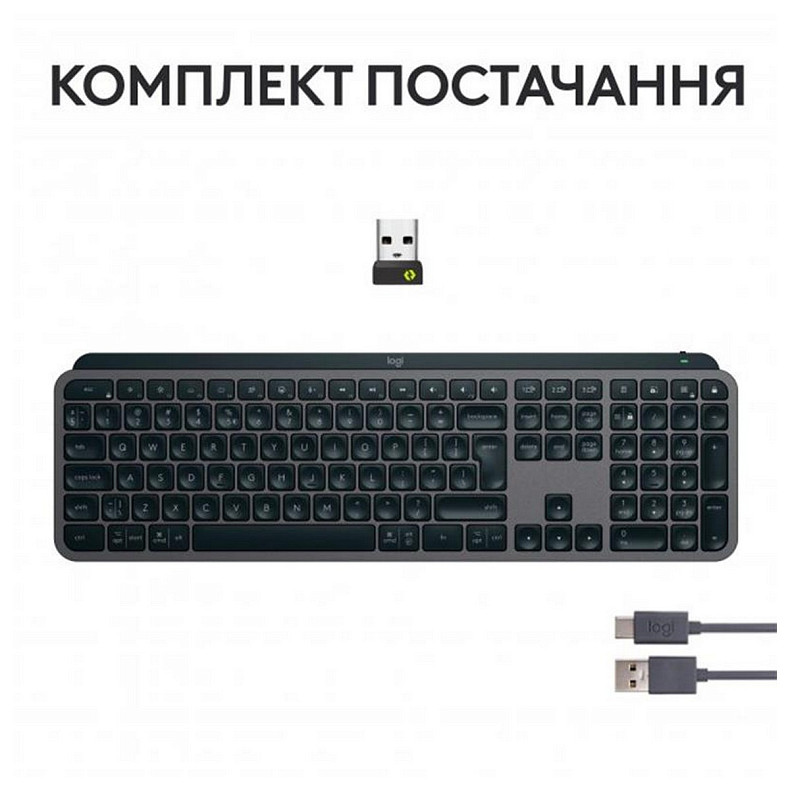 Клавіатура LOGITECH MX Keys S, Wireless, Ukr, Graphite (L920-011593)