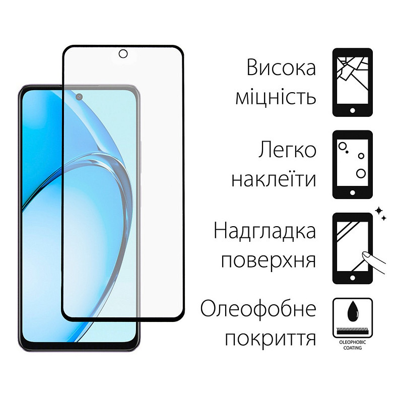 Защитное стекло Dengos для Oppo A60 Black Full Glue (TGFG-364)