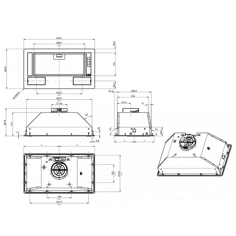 Вытяжка встроенная GORENJE BHI 681 EB