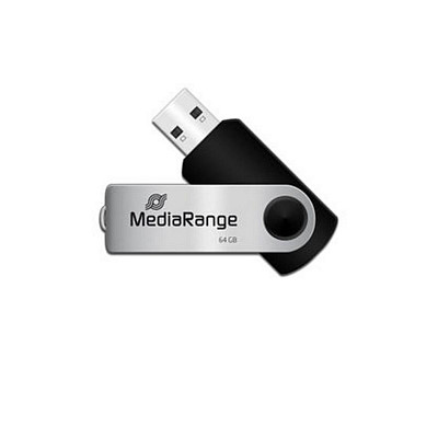 Флеш-накопичувач MediaRange Black/Silver (MR912) USB2.0 64GB Type-C