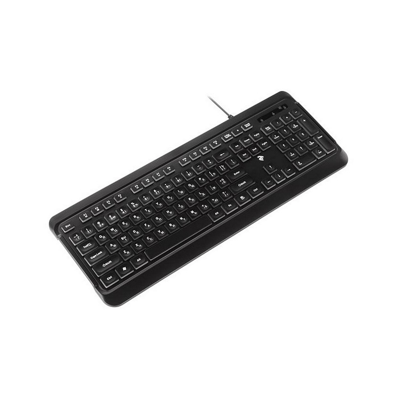 Клавиатура 2E KS120 White Backlight Ukr Black USB (2E-KS120UB)