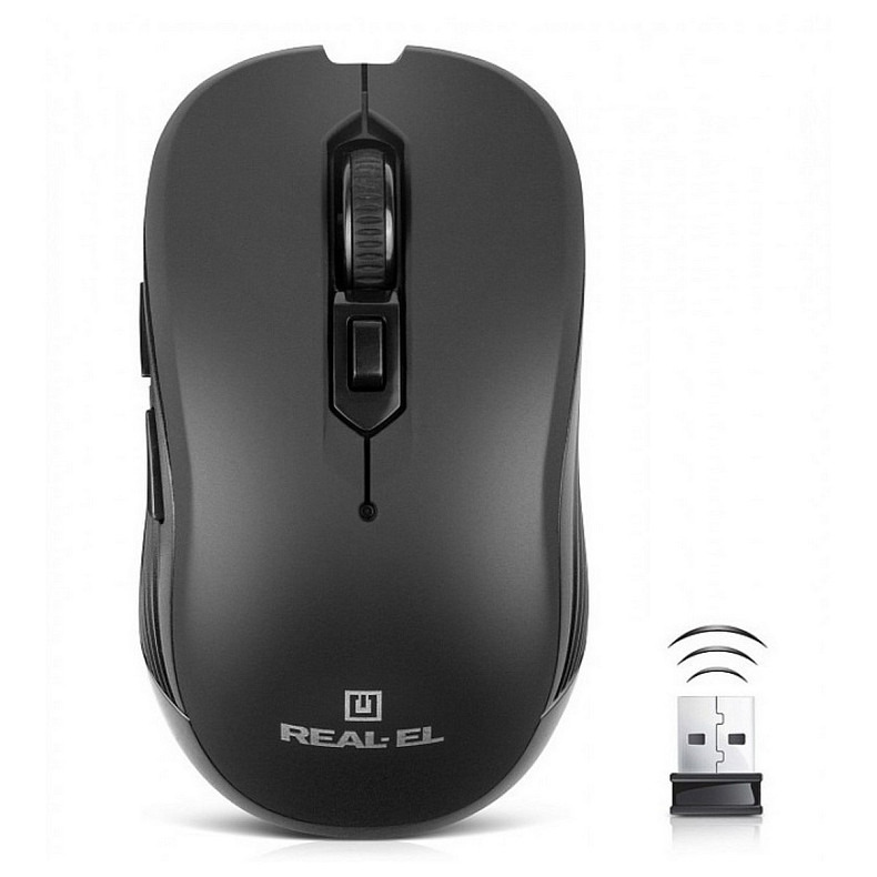 Мышь беспроводная REAL-EL RM-331W Black