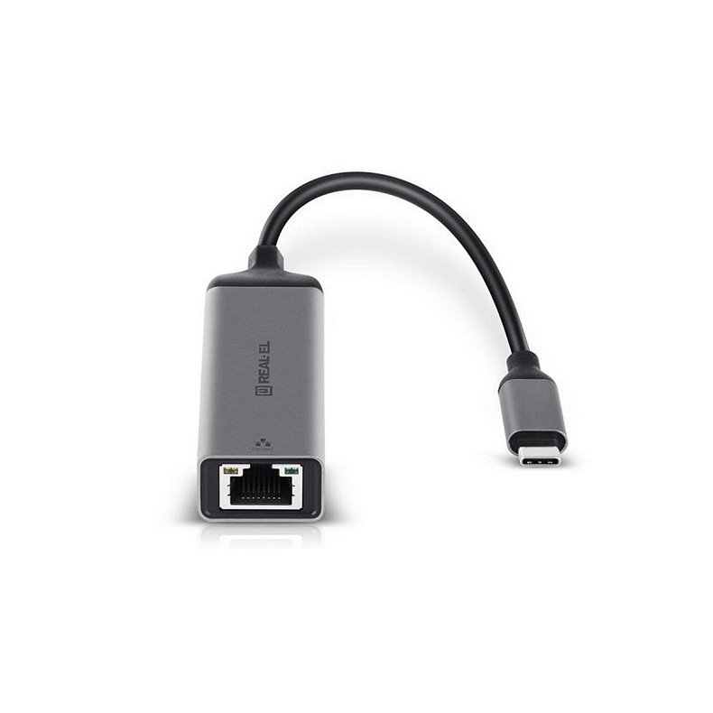 Адаптер REAL-EL CE-150 USB Type-C-RJ45 Black