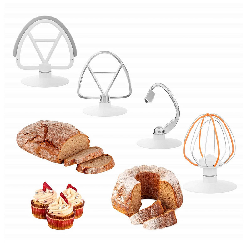 Кухонная машина Sencor 1000Вт, чаша-металл, корпус-пластик, насадок-12, белый