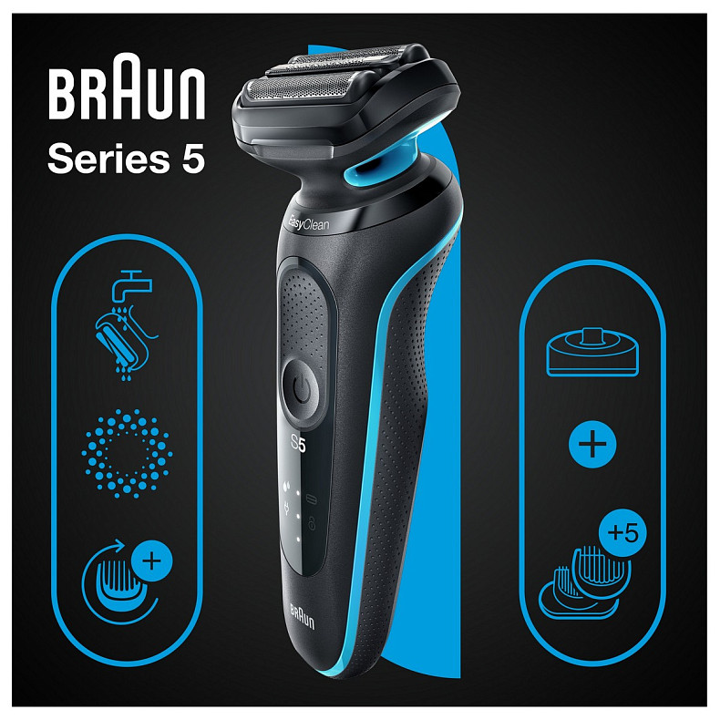 Електрична бритва Braun Series 5 51-M4500cs чорна/м'ятна