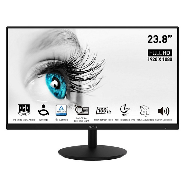 Монітор MSI 23.8" PRO MP242A D-Sub, HDMI, DP, MM, IPS, 100Hz, 4 ms, sRGB 100%