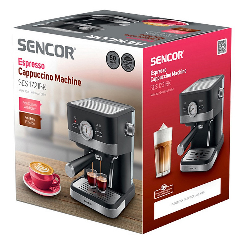Кофеварка эспрессо SENCOR SES 1721BK