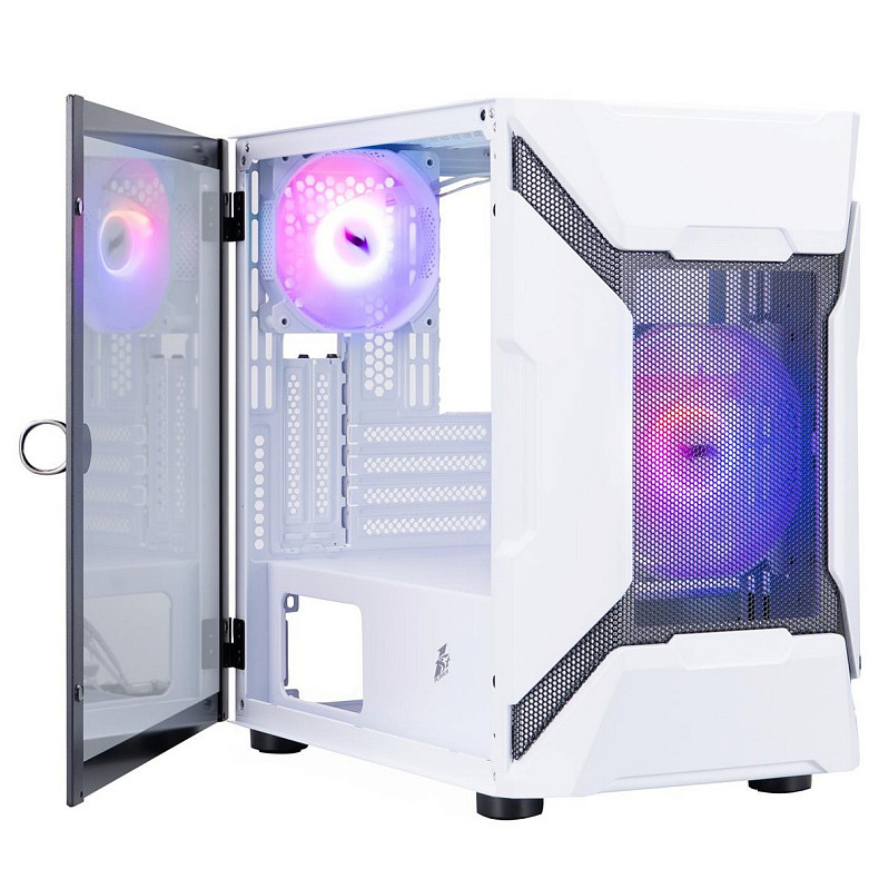 Корпус 1stPlayer D3-A-WH-1F7-14-W-1F7-W White без БП