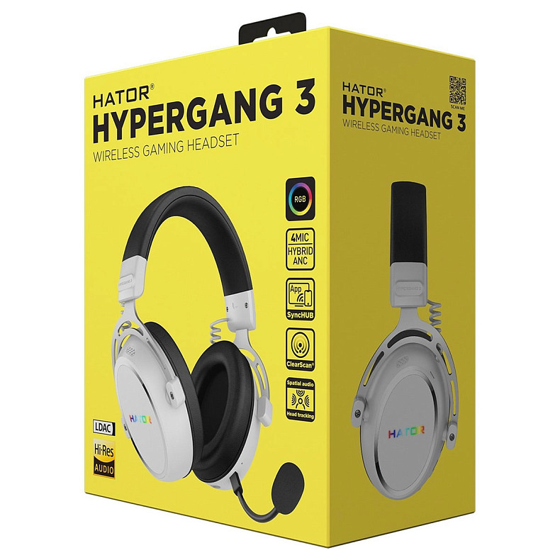 Ігрова гарнітура HATOR Hypergang 3 Wireless White (ESH56)
