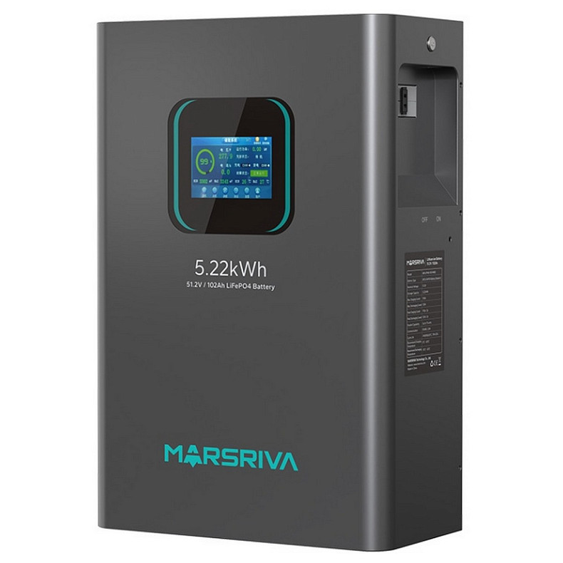 Акумуляторна батарея Marsriva LiFePO4 battery,  51.2V/102Ah, 5.22KWH, wall mounted