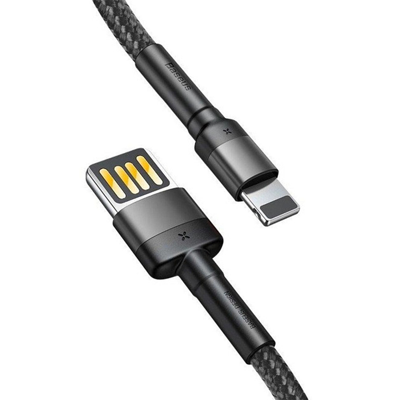 Кабель Lightning Baseus Cafule Cable special edition USB For iP 2.4A 1м Grey+Black (CALKLF-GG1)