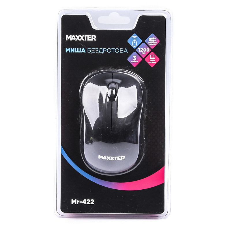 Миша бездротова Maxxter Mr-422 Black USB