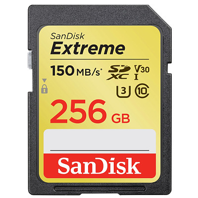 Карта памяти SanDisk  256GB SDXC C10 UHS-I U3 R150/W70MB/s Extreme