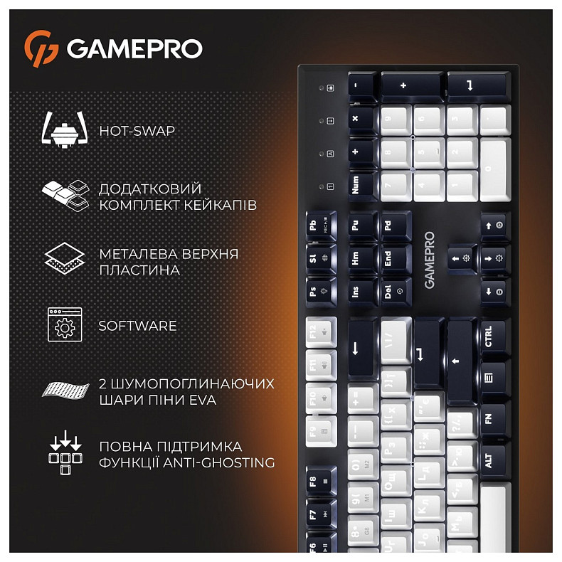 Клавиатура GamePro Genesis Metallic MK144B Outemu Red Swithes USB Black