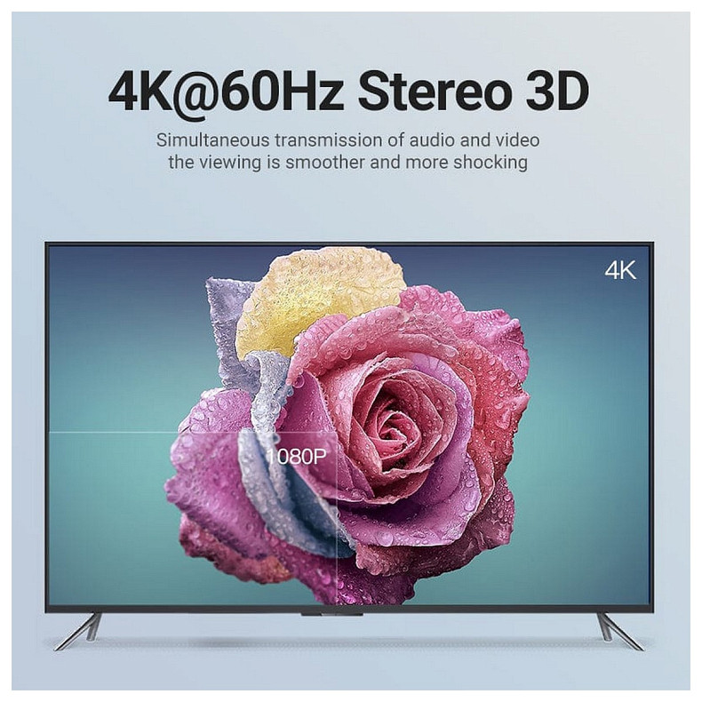 Кабель USB 3.1 Type-C M - HDMI M, 1.5m 90° 4K 60 Гц PVC Black Vention