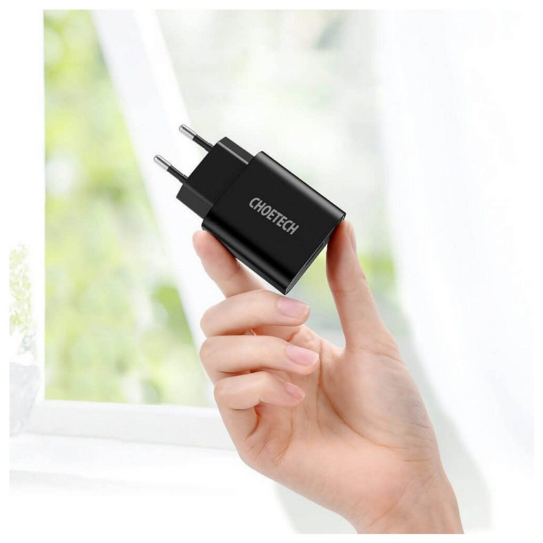 Зарядний пристрій 1xUSB 20W (1 USB-C) PD matte wall charger чорний Choetech