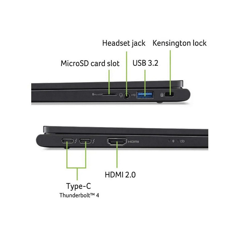 Ноутбук Acer TravelMate TMP614-73 14" 2.8K OLED, Intel U7-155H, 32GB, F1TB, UMA, Win11P, чорний