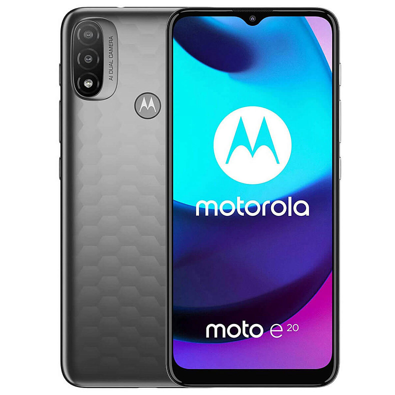 Смартфон Motorola Moto E20 2/32GB Dual Sim Graphite (PARX0000RS)