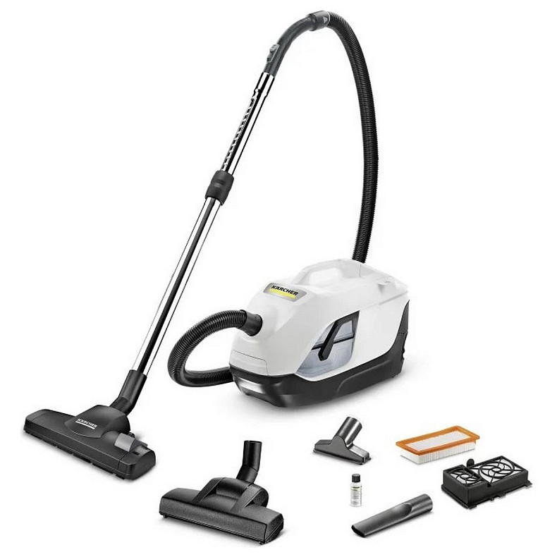 Пылесос Karcher моющий DS 6 Plus, 1400Вт, пыль -0.6л, вода -2 л, НЕРА, белый