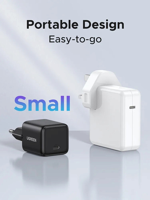 Зарядное устройство Ugreen 1xUSB 20W (USB-C) PD GaN Tech X512 Черный