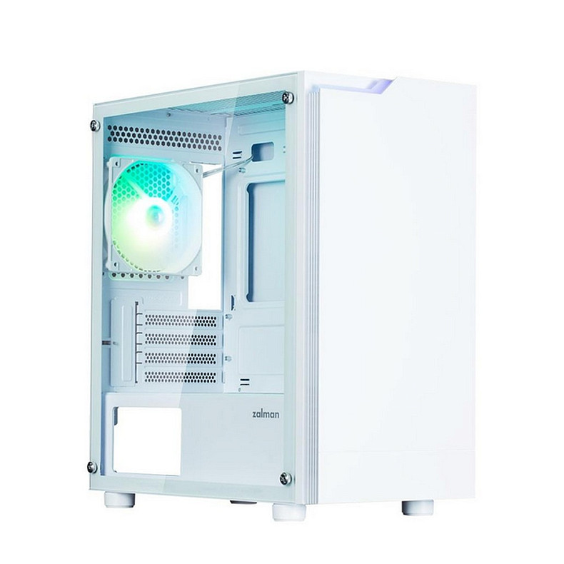 Корпус Zalman T4 Plus без БЖ, 2xUSB3.0, 1xUSB2.0, 1x120мм ARGB, VGA 3200мм, TG Side Panel, mATX, біл