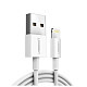 Кабель USB 2.0 AM-Lightning M, 2 м, 2.4A, Nickel Plating ABS Shell Білий, US155 UGREEN