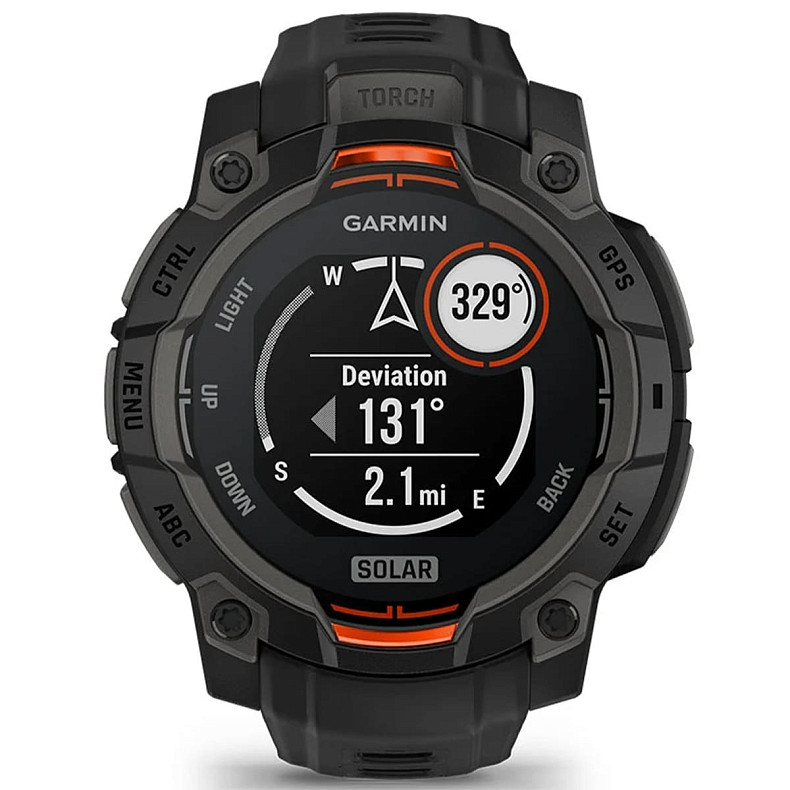 Спортивний годинник GARMIN Instinct 3 45mm Solar Black with Black Silicone