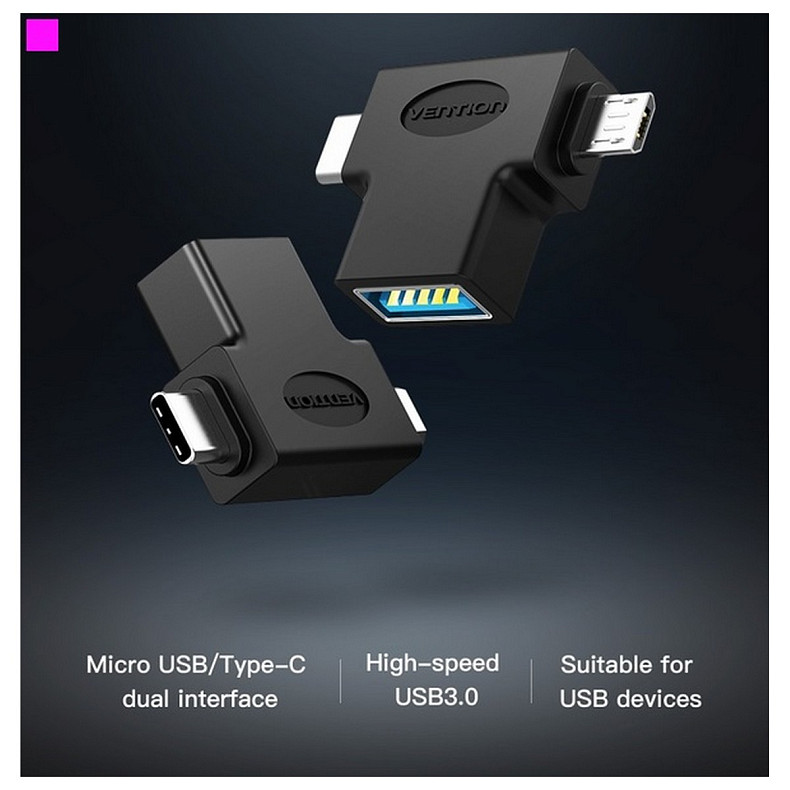 Адаптер Vention USB 3.1 Type-C/USB 3.0 OTG AF/microUSB BM (CDIB0)