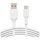 Кабель USB-A > USB-C заряджання/синхронізації Belkin 2м, 15Вт, Type-C, PVC, білий