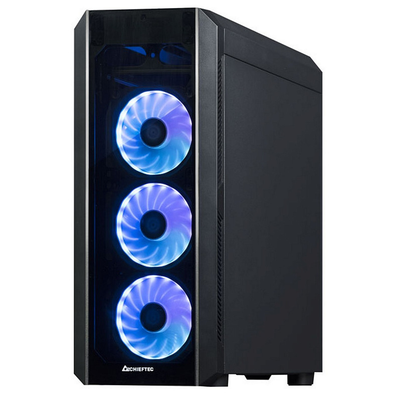 Корпус Chieftec SCORPION III GL-03B-OP 4x120mm A-RGB, ATX, без БП, Black