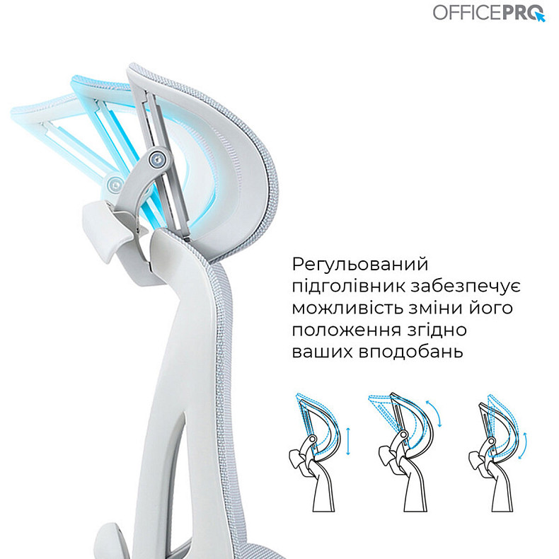 Крісло офісне OfficePro Elite OC950GLB Gray/Light Blue