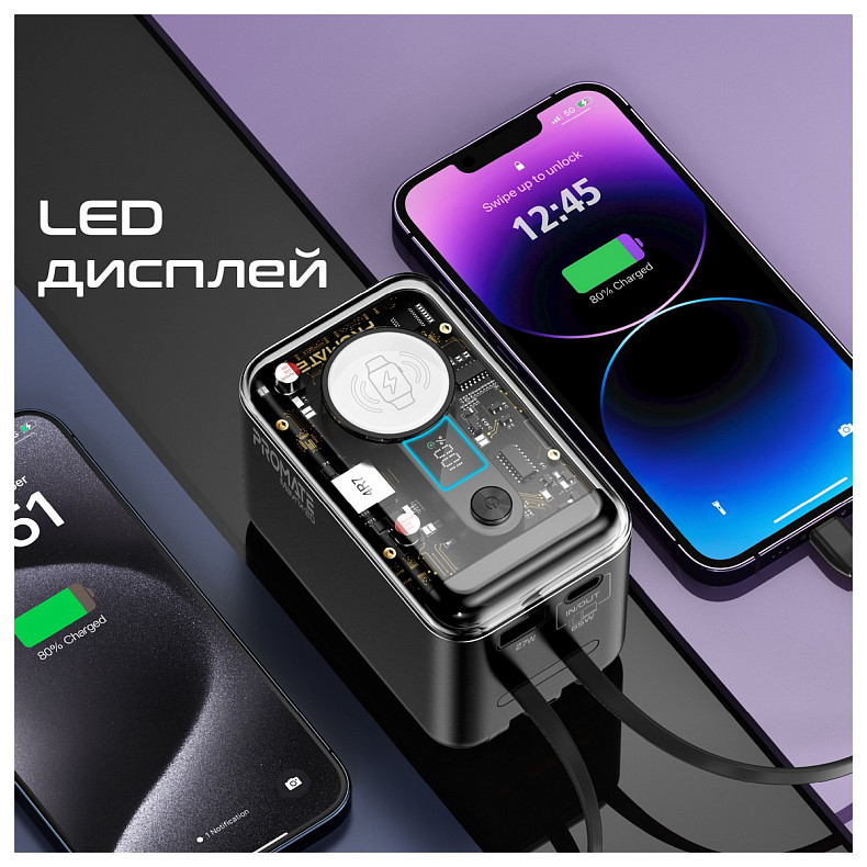 Универсальная мобильная батарея Promate Mavrix-20 20000mAh 65W Black (mavrix-20.black)