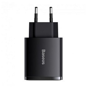 Сетевое зарядное устройство Baseus Compact Quick Charger 30W QC+ PD (1Type-C + 2USB) Black (CCXJ-E01
