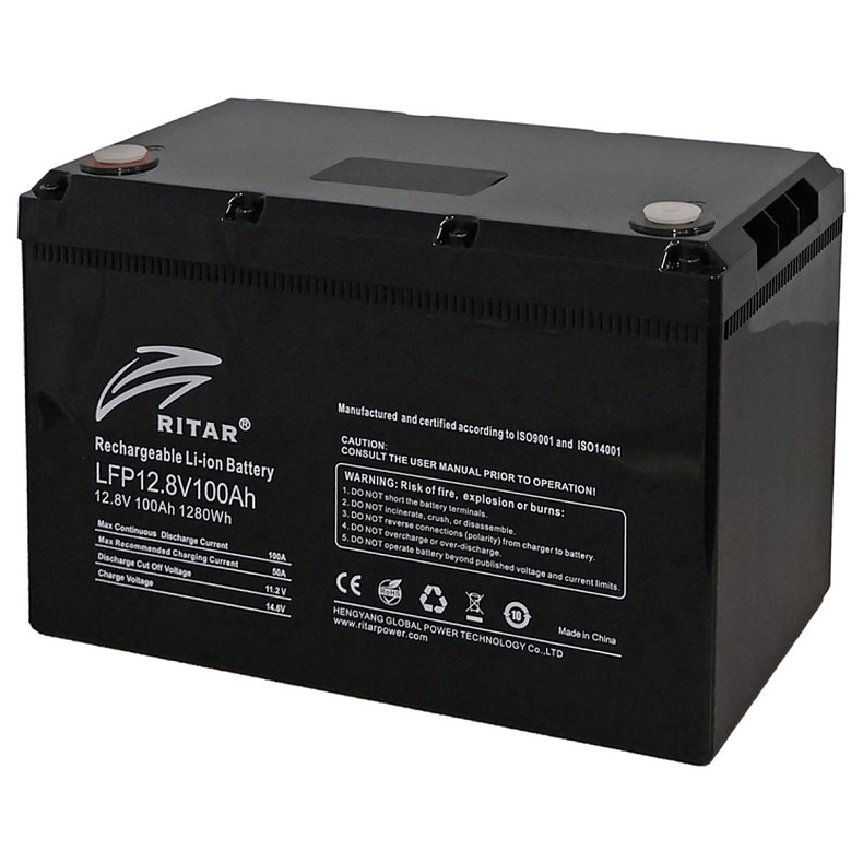 Акумуляторна батарея літієва Ritar 12 В 100 Aгод, LiFePo4
