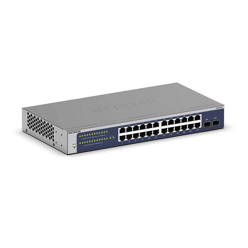 Коммутатор NETGEAR GS724T 24xGE, 2xSFP, Управляемый L2