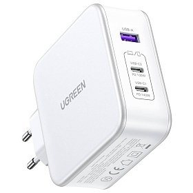 Зарядное устройство 3xUSB 140W GaN (2хUSB-C+USB-A) CD289 with C to C Cable 1.5 м White Ugreen
