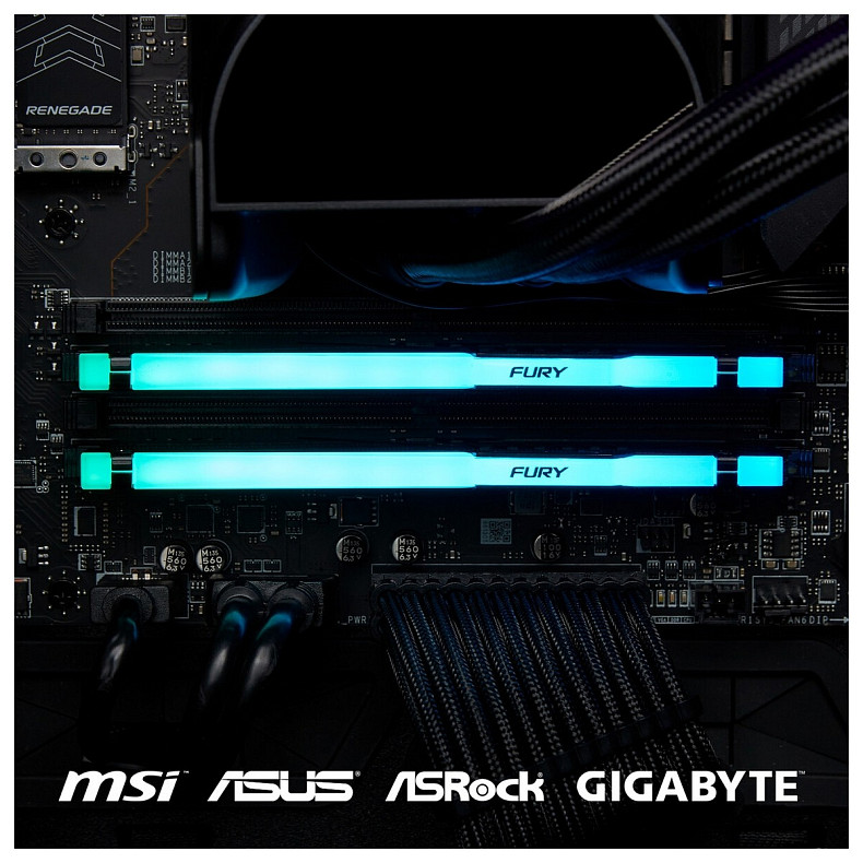 ОЗП Kingston Fury Beast RGB Black 2x32GB 5200 DDR5 (KF552C40BBAK2-64)