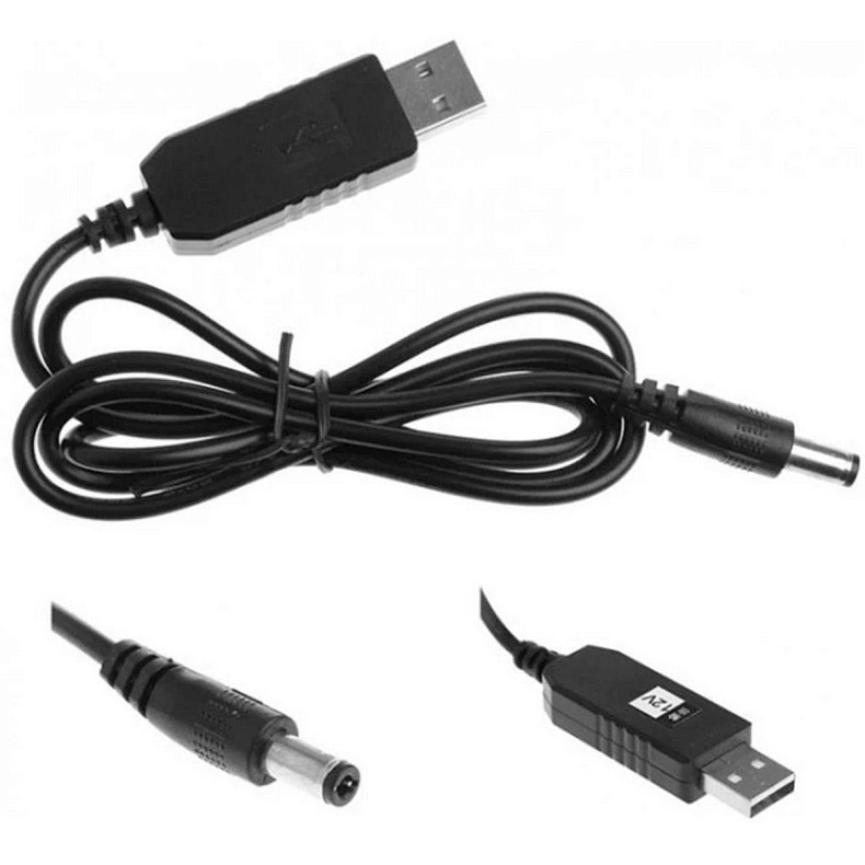 Кабель перетворювач USB-DC 5v-12v (1m)