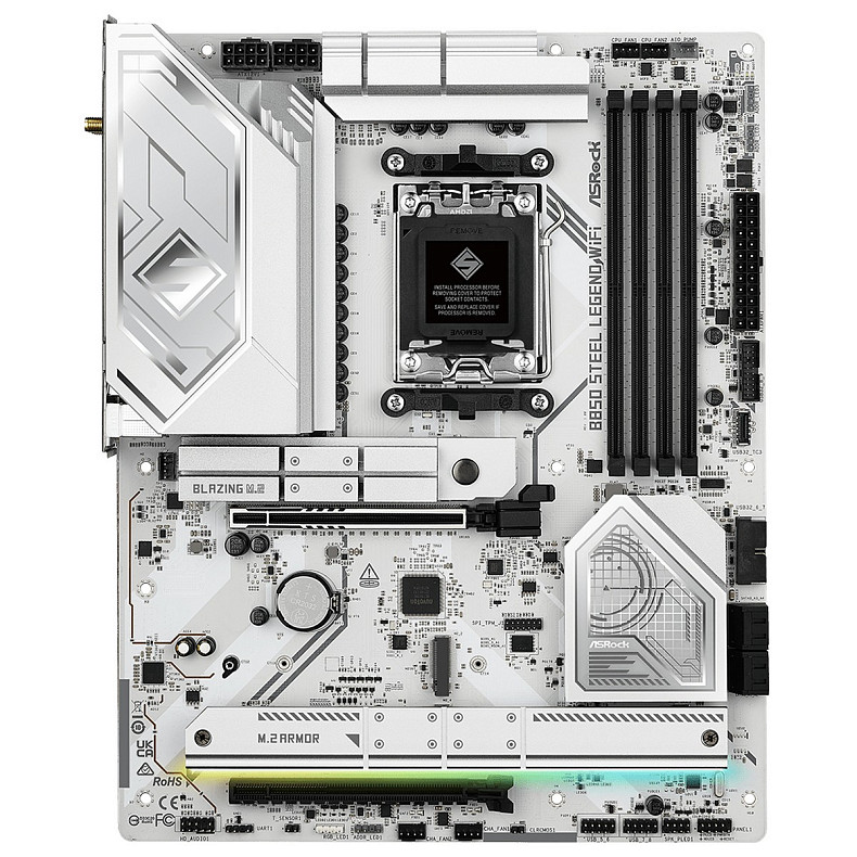 Материнская плата ASRock B850 Steel Legend WiFi (AM5/B850, 4*DDR5, 2xPCIex16, HDMI, 4xSATA, 4xM.2, 2.5GLan, ATX)